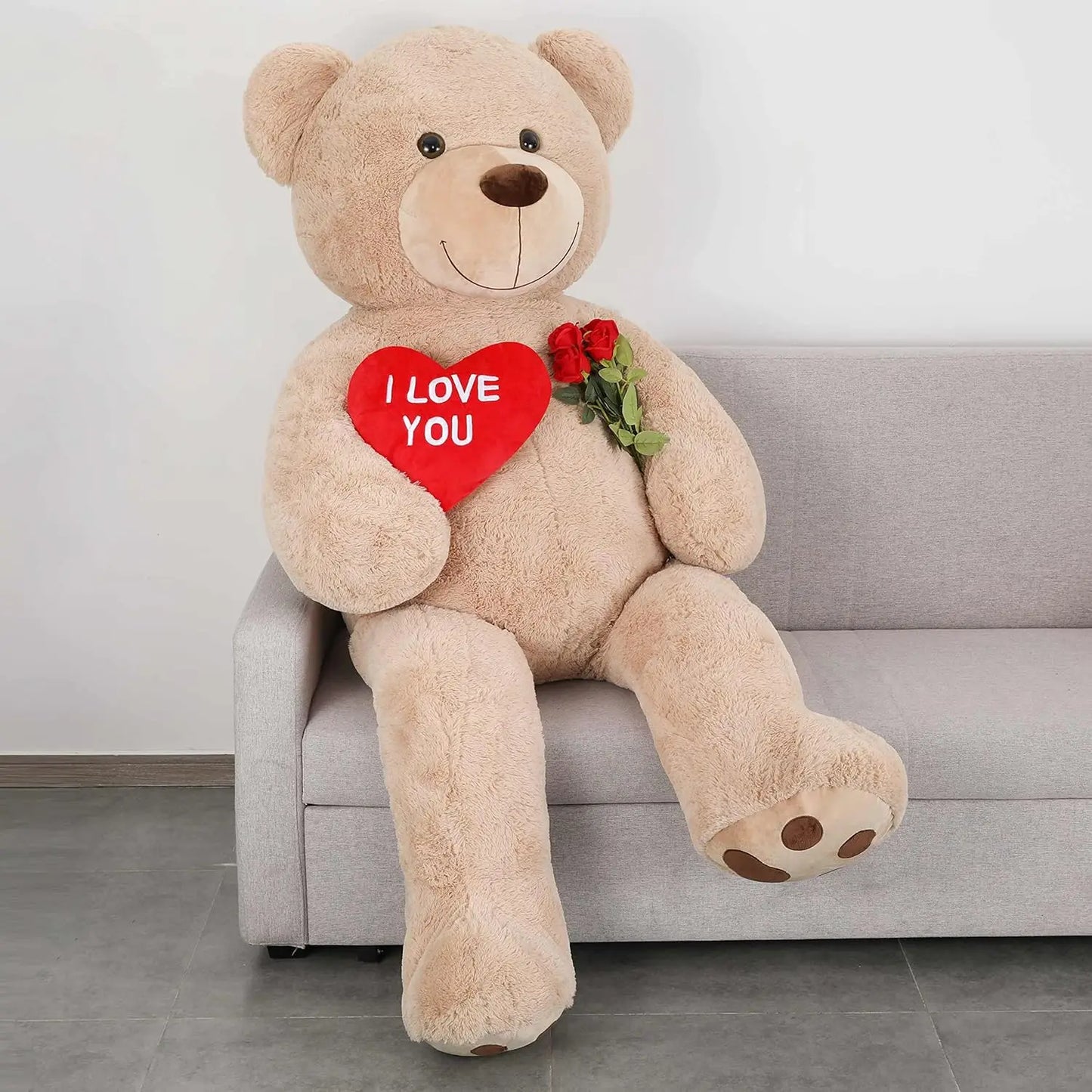 Giant Teddy Bear 6ft Stuffed Animals - “I Love You”Red Heart Jumbo Human Size Teddy Bear for Lovers, Valentine's Day