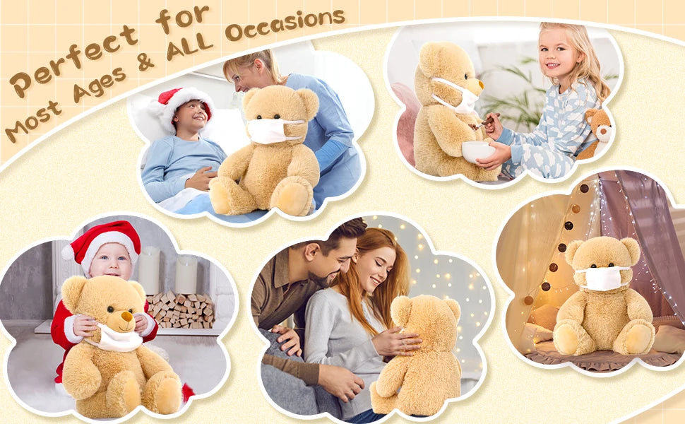 Get Well Soon Teddy Bear Stuffed Animal - Stuffed Bear Plush Toy, Get Well Soon Gifts for Kids Men Women After Surgery