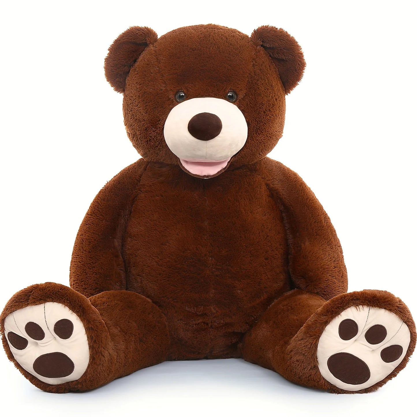 Giant 52" Dark Brown Teddy Bear Plush with Footprints - Perfect for Youngsters Showers, Youngsters' Rooms & Gifts