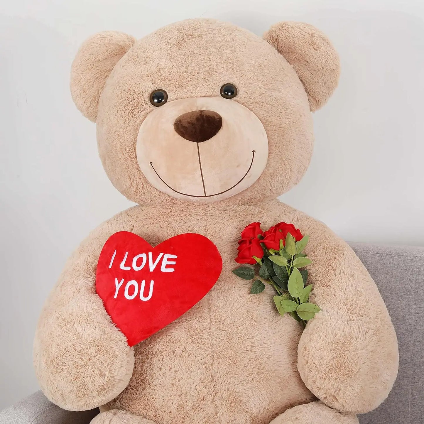 Giant Teddy Bear 6ft Stuffed Animals - “I Love You”Red Heart Jumbo Human Size Teddy Bear for Lovers, Valentine's Day