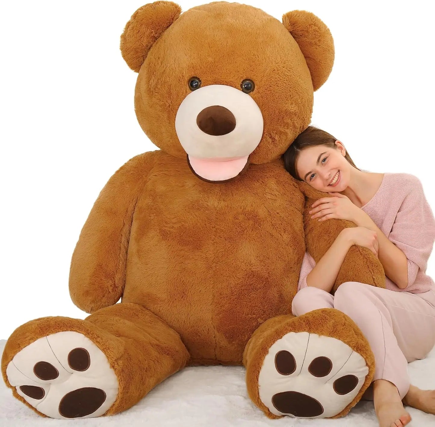 Giant Teddy Bear 6 Feet Tall, Valentines Big Teddy Bear Stuffed Animal, Adorable Human Size Teddy Bear Plush For Lover