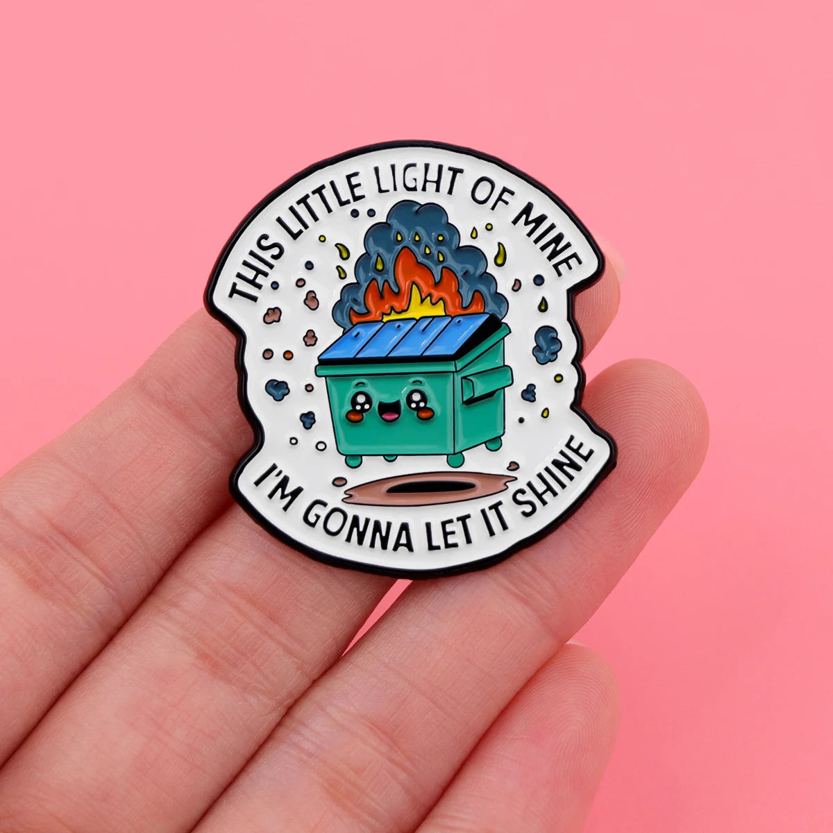 Dumpster Fire Enamel Pins