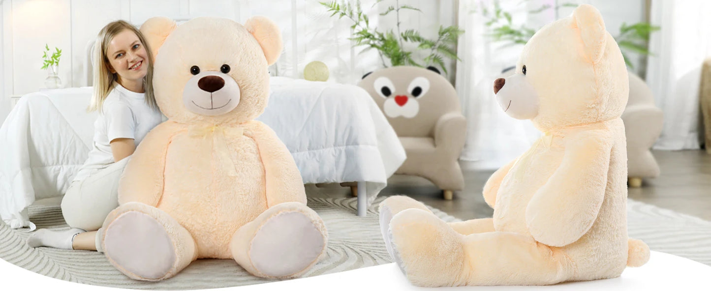 Giant Teddy Bear Stuffed Animal 4 Feet,51.8in Big Teddy Bear for Baby Shower Valentine's Day