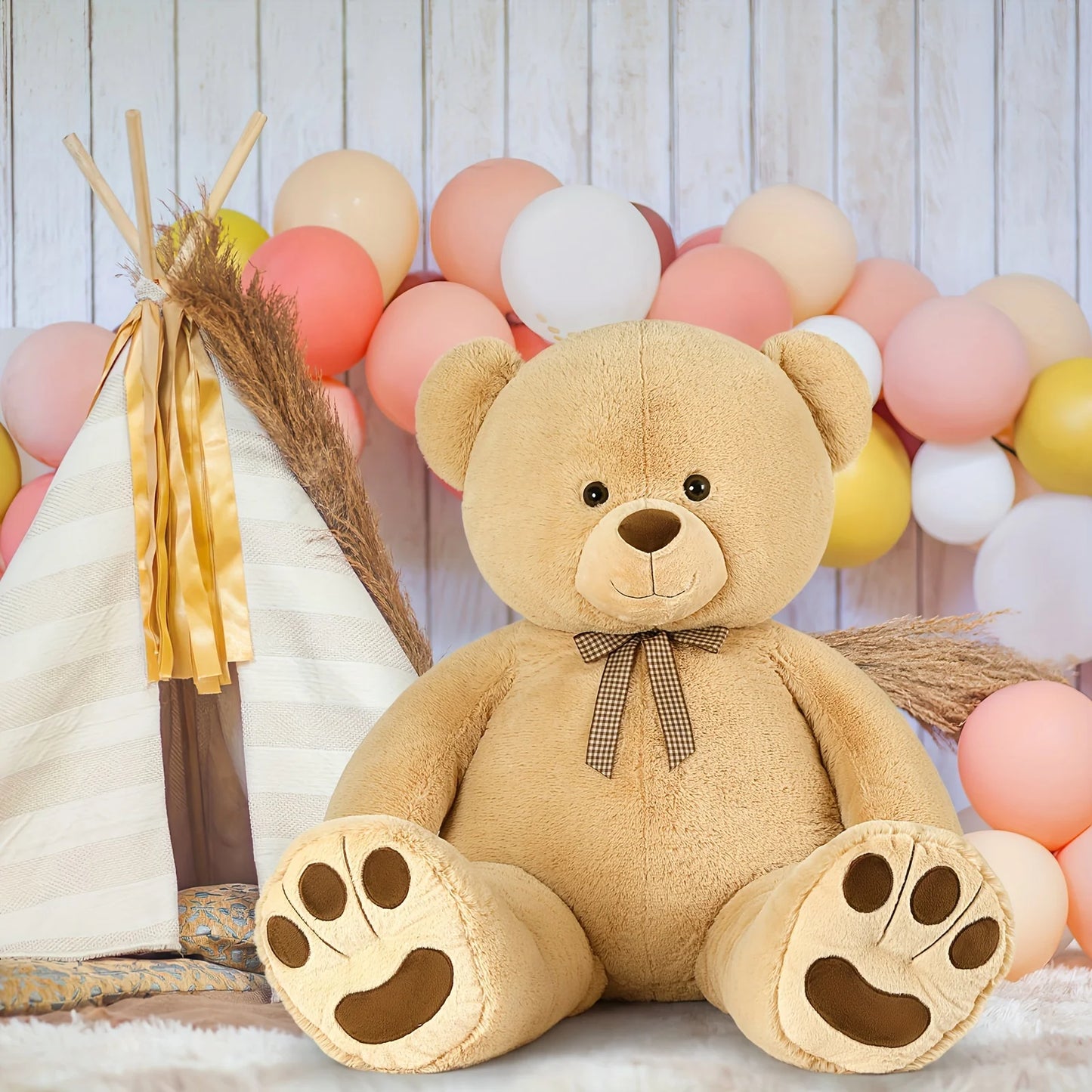 Giant Teddy Bear Stuffed Animal, Big Stuffed Bear For Baby Shower Life Size Large Teddy Bear