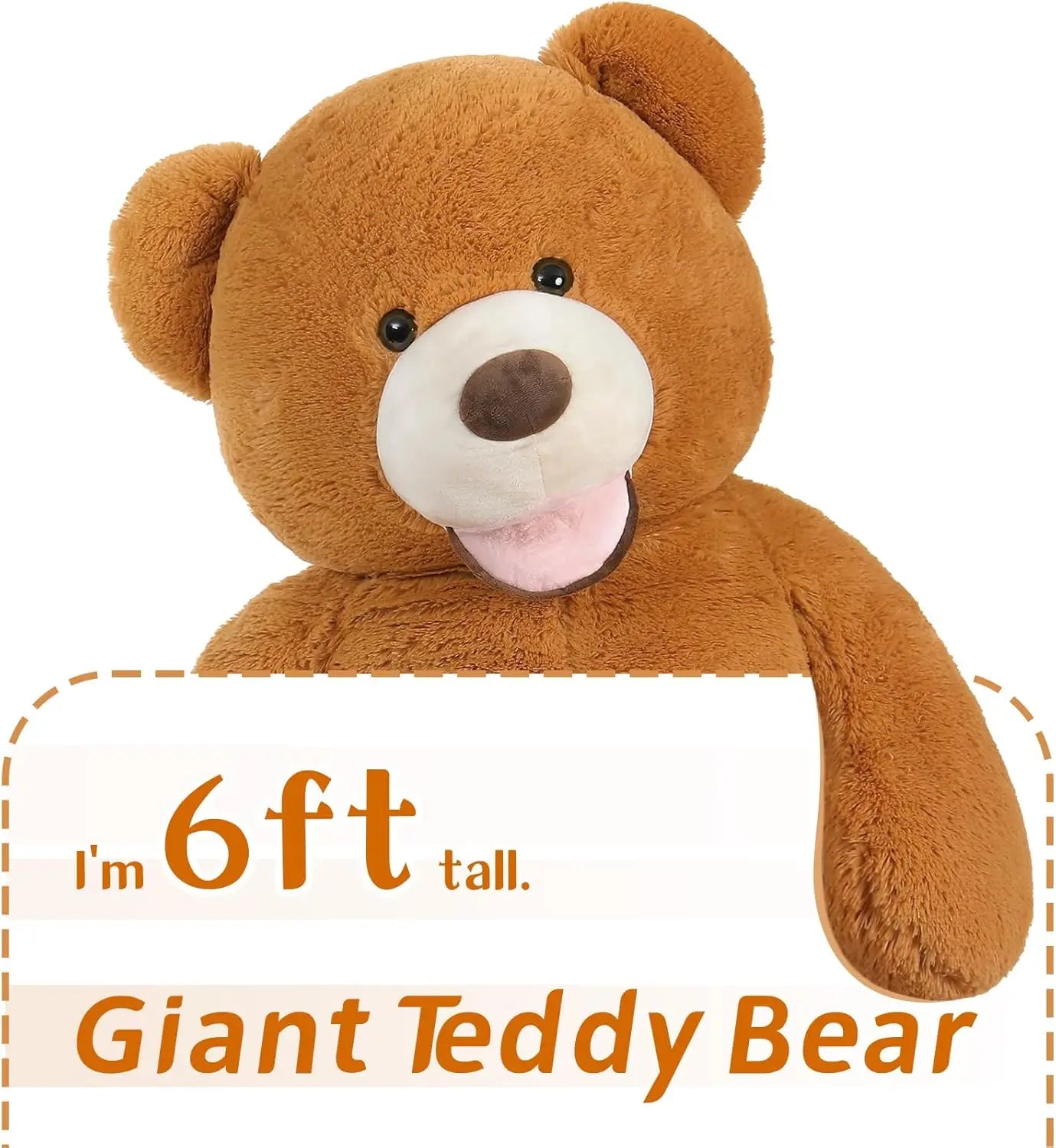 Giant Teddy Bear 6 Feet Tall, Valentines Big Teddy Bear Stuffed Animal, Adorable Human Size Teddy Bear Plush For Lover