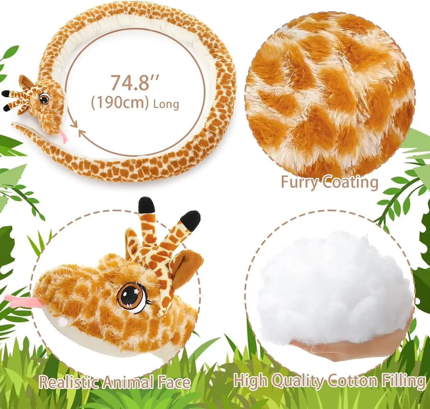 Giant Snake Stuffed Animal Mommy Stuffed Snake with Babies,Egg Plushies, Big Boa Constrictor Stuffed Animal
