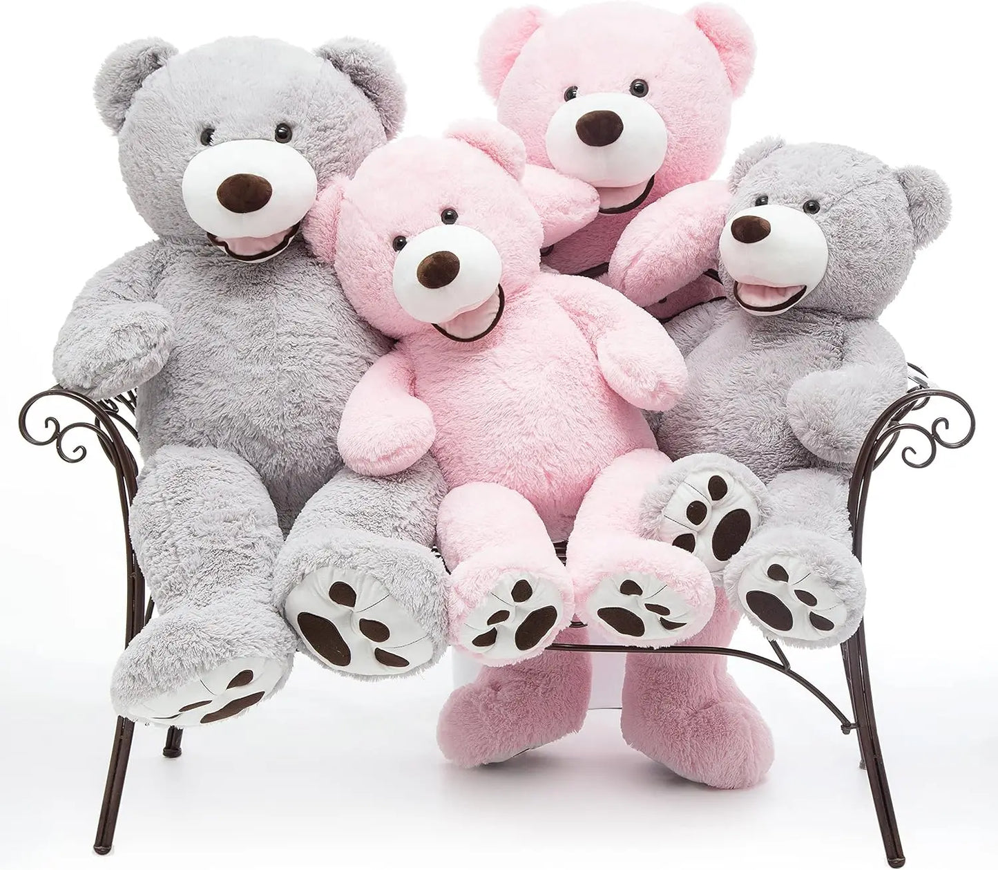 Giant Teddy Bear with Big Footprints Big Teddy Bear Plush Stuffed Animals (Gray, 39 inches)