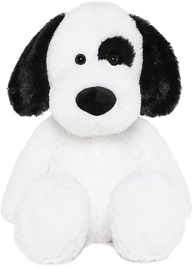 Soft Dog Stuffed Animal Large, Cute Stuffed Dog Plush Toy, Cuddle Dog Hugging Pillow for Kids, 20in, White, Black