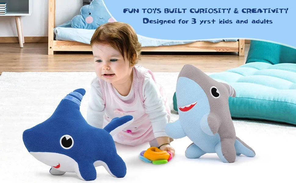 Baby Shark Dog Plush Toy, Shark Puppy Stuffed Animal, Shark Dog Toy Stuffed Shark, 15''
