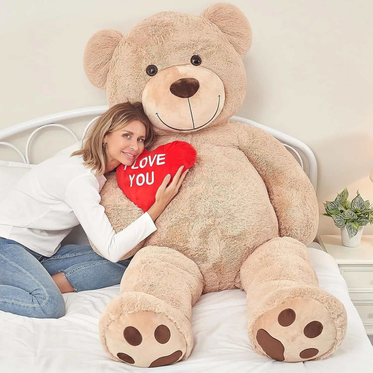 Giant Teddy Bear 6ft Stuffed Animals - “I Love You”Red Heart Jumbo Human Size Teddy Bear for Lovers, Valentine's Day