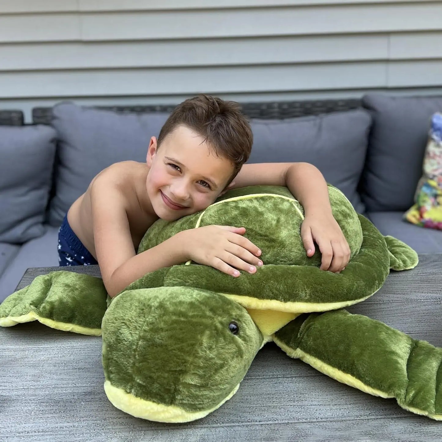 Giant Turtle Stuffed Animal 25 inch, Large Stuffed Sea Turtle Plush Toy, Big Stuffed Turtle Pillow for Kids, Green