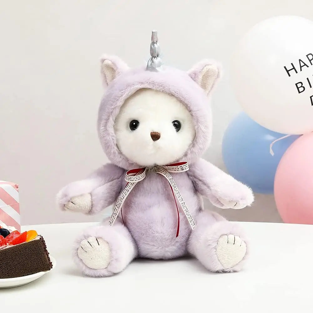 Unicorn Stuffed Animal, Cute Stuffed Unicorn Plush Toy for Girl Kids, Purple 10 inch