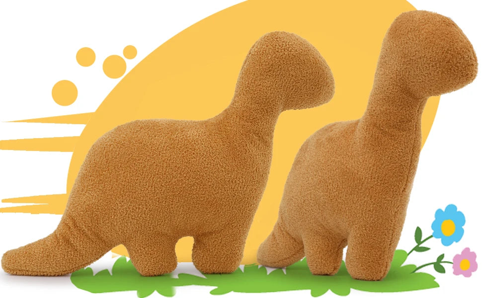 27" Large Dino Chicken Nugget Plush Pillow, Soft Dinosaur Chicken Nugget Pillow for Birthday Christmas (Brontosaurus)