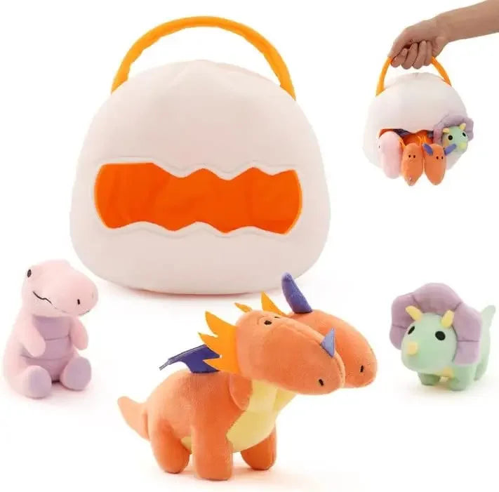 Plush Dinosaur Stuffed Animal Set of 3 Soft Dinosaur Toys for Boys and Girls,Triceratops, Tyrannosaurus Rex and Charizard.