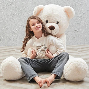 Giant Teddy Bear 4 Feet Stuffed Animal Stuffed Bear Baby Shower Life Size Large Teddy for Girlfriend Boyfriend Wife Children