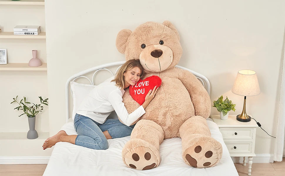 Giant Teddy Bear 6ft Stuffed Animals - “I Love You”Red Heart Jumbo Human Size Teddy Bear for Lovers, Valentine's Day