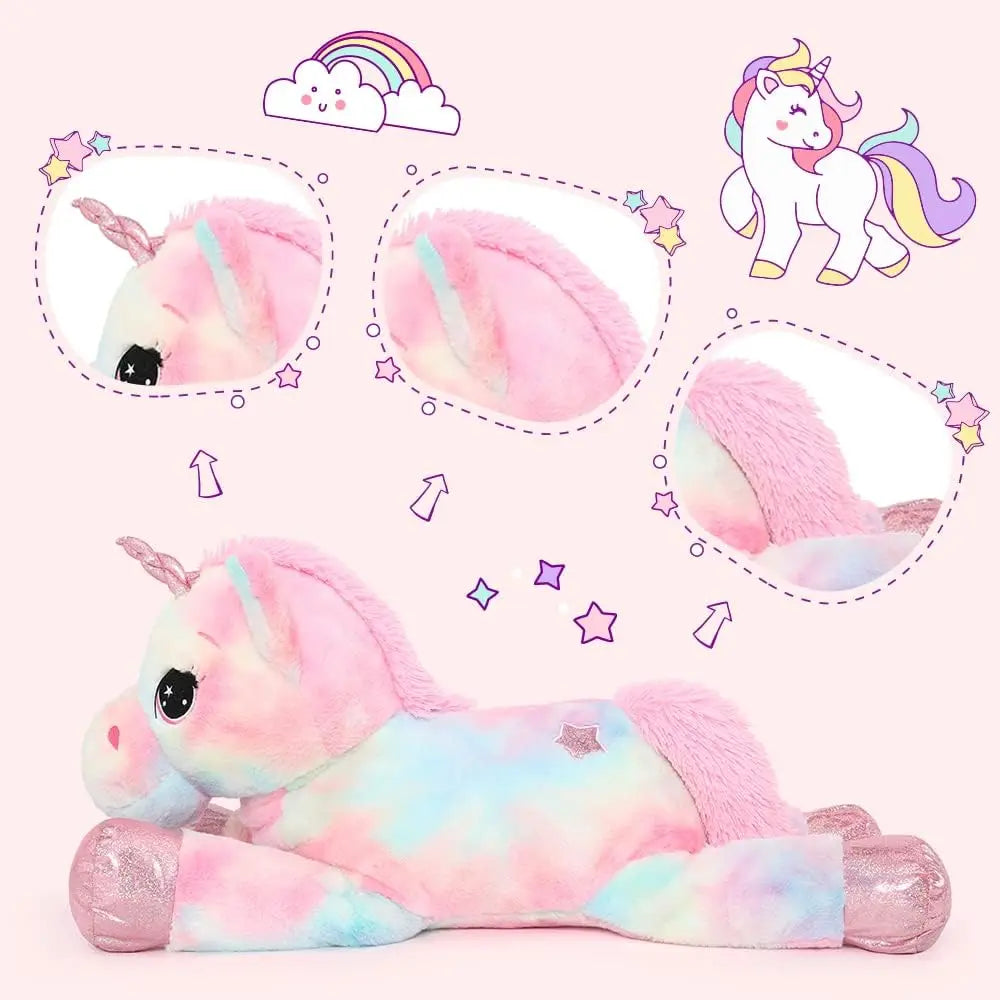 43in Giant Unicorn Plush Toys,Big Rainbow Pink Unicorn Stuffed Animals for Children,Great Unicorns Gifts for Girls