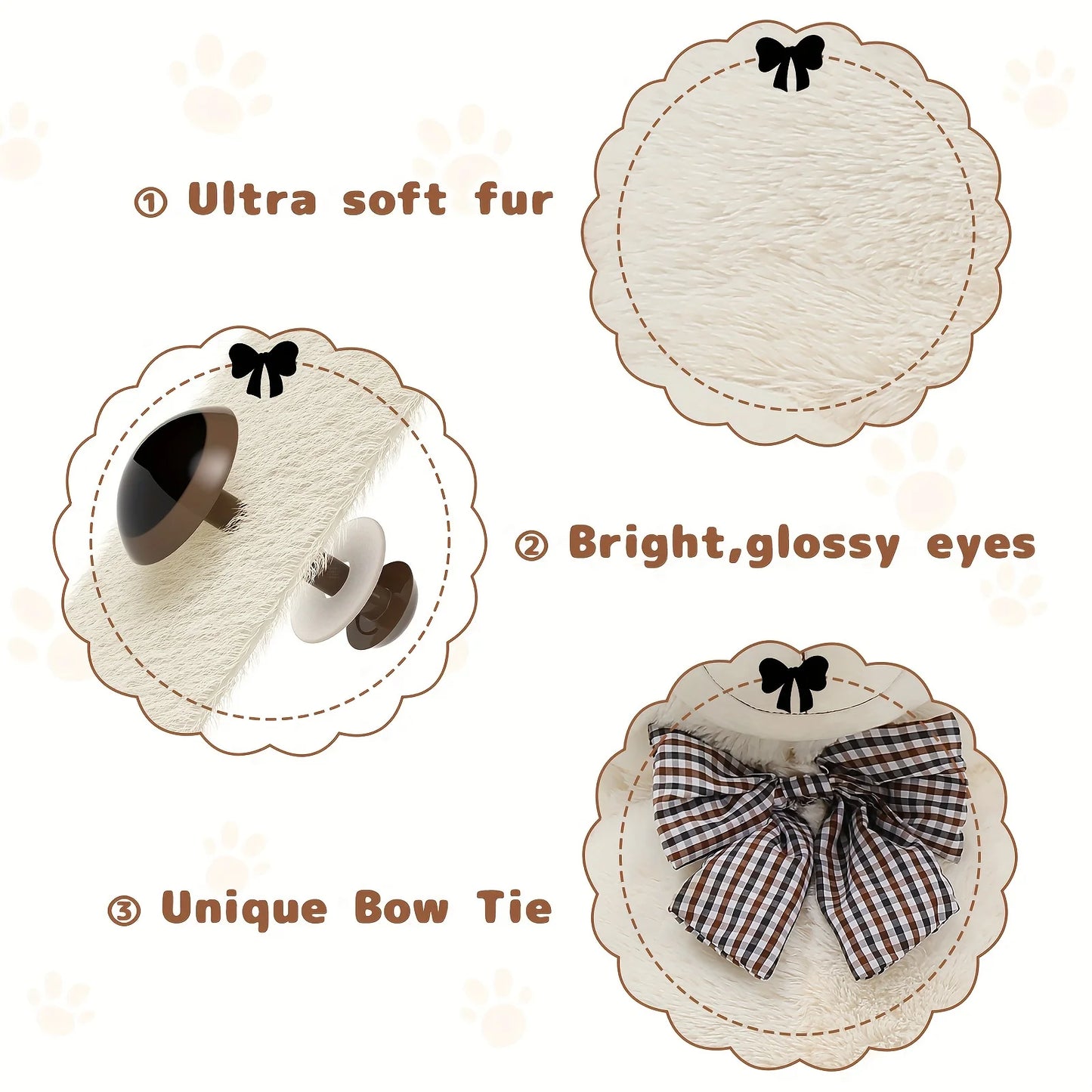 Giant Teddy Bear 6 Feet - Soft Polyester Stuffed Animal with Ultra Soft Fur, Glossy Eyes, and Unique Bow Tie