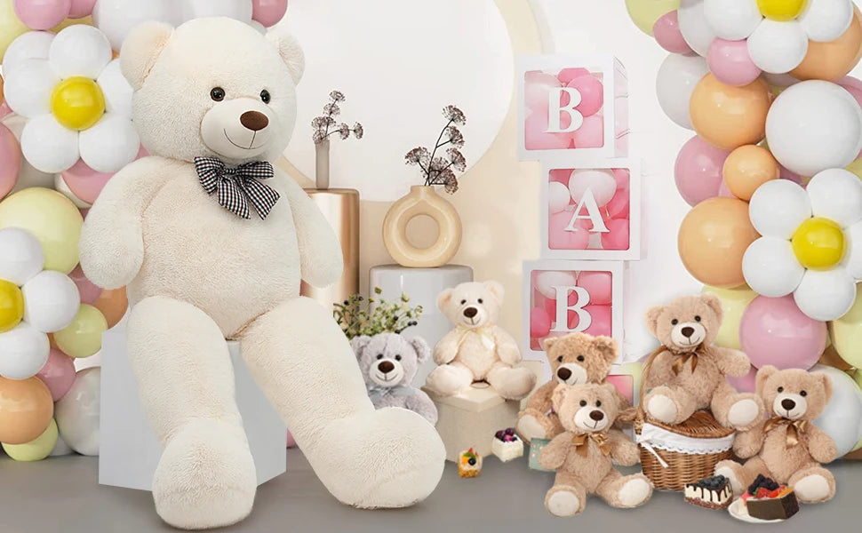 Giant Teddy Bear 4 Feet Stuffed Animal Stuffed Bear Baby Shower Life Size Large Teddy for Girlfriend Boyfriend Wife Children