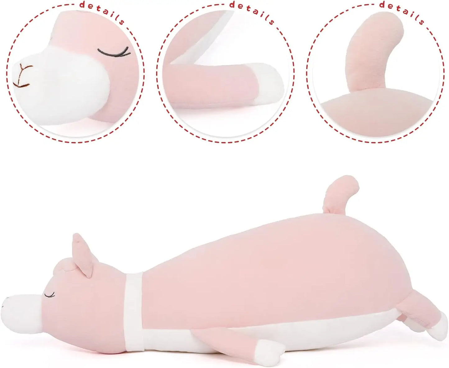 Llama Alpaca Stuffed Animal Squishies, Llama Alpaca Plush Long Sheep Plush Body Pillow for Girlfriend Kids (Pink)