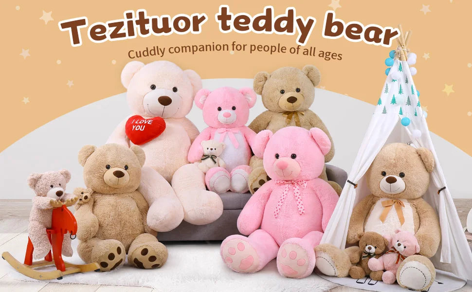 Giant Teddy Bear 6ft Stuffed Animals - “I Love You”Red Heart Jumbo Human Size Teddy Bear for Lovers, Valentine's Day