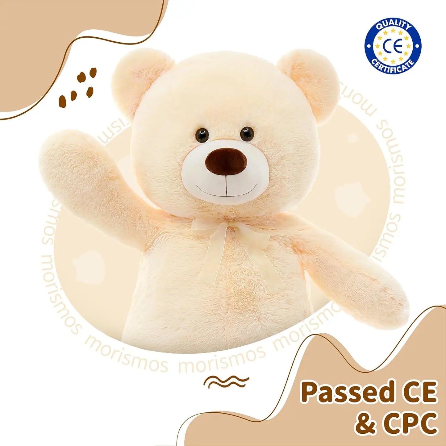 Giant Teddy Bear Stuffed Animal 4 Feet,51.8in Big Teddy Bear for Baby Shower Valentine's Day