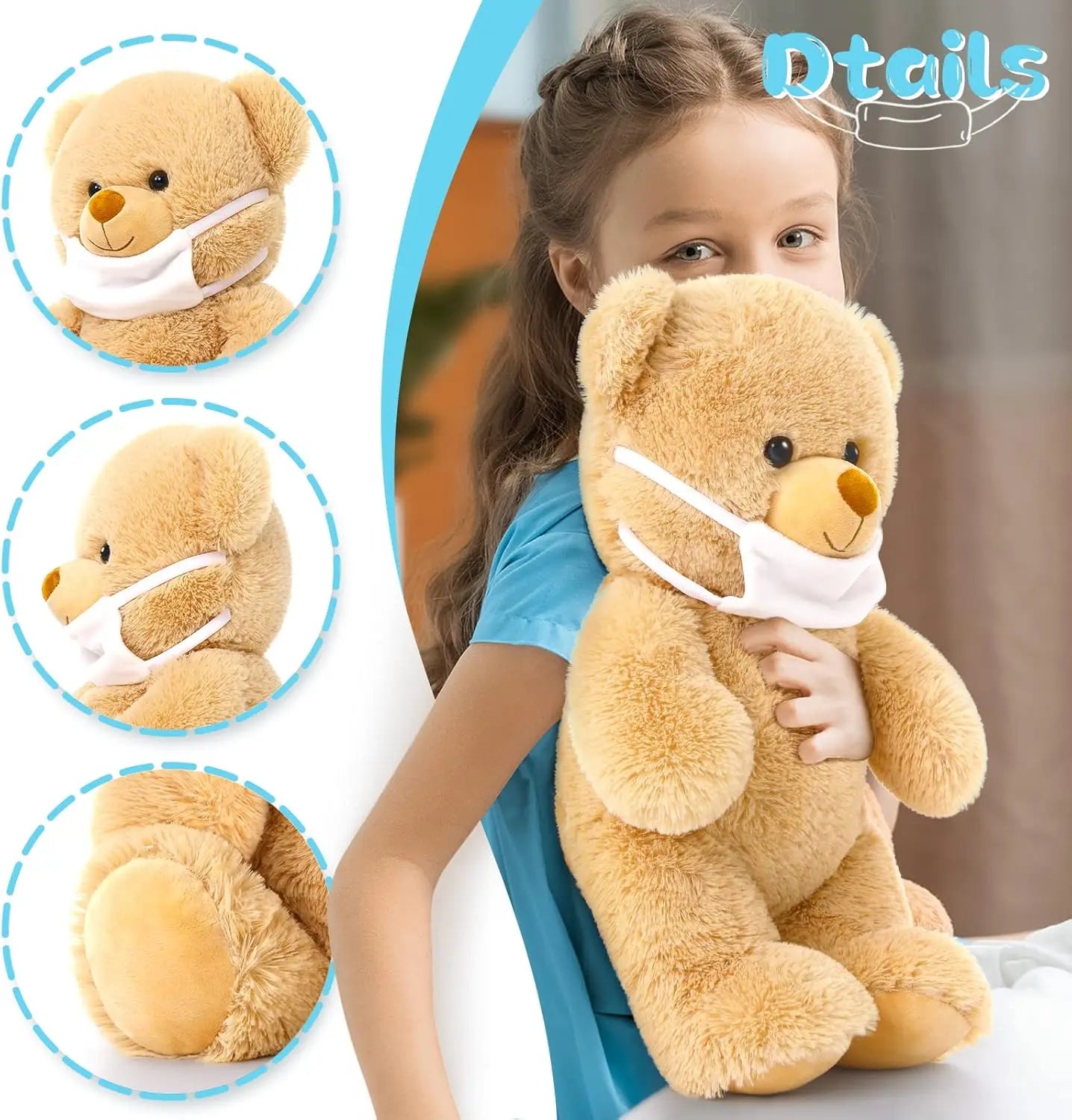 Get Well Soon Teddy Bear Stuffed Animal - Stuffed Bear Plush Toy, Get Well Soon Gifts for Kids Men Women After Surgery