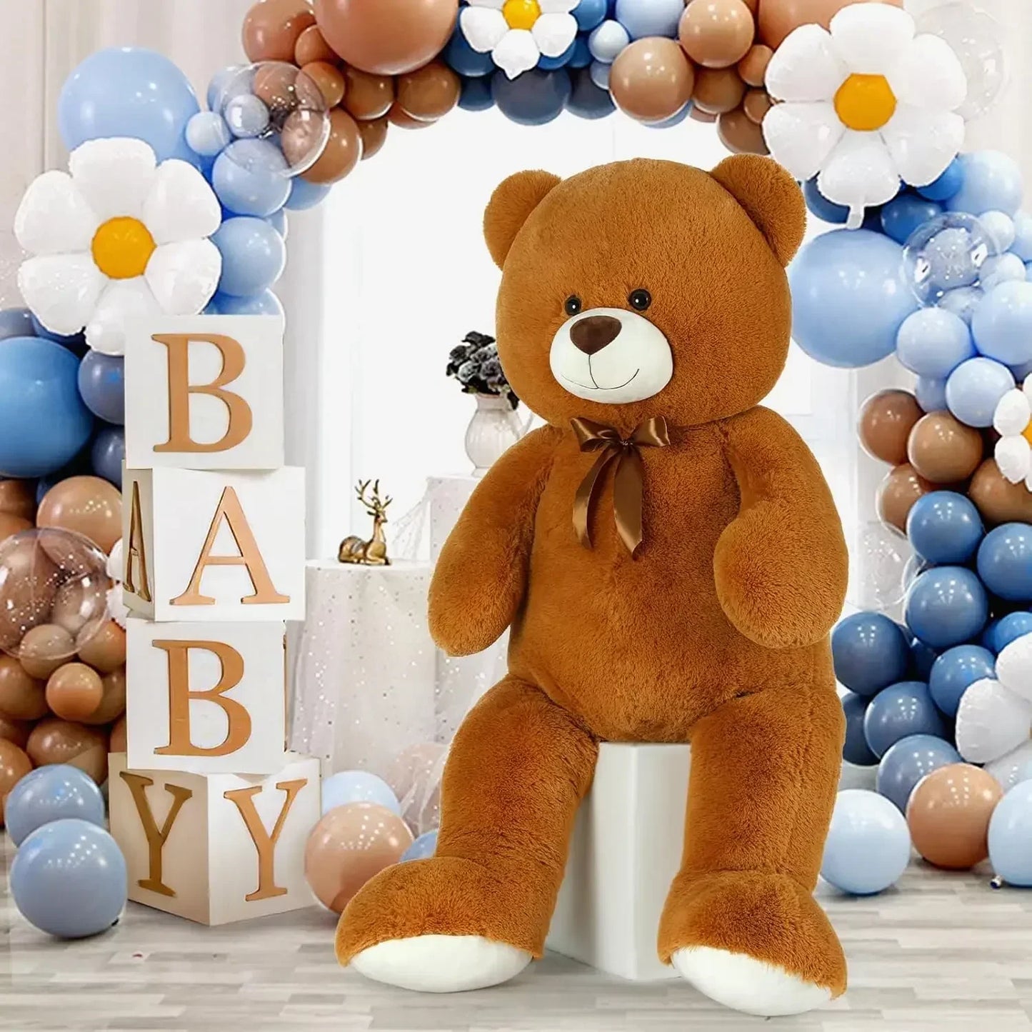 4ft Giant Teddy Bear Big Bear Stuffed Animals Large Teddy Bear Cute Bear Plush for Kids,Lovers
