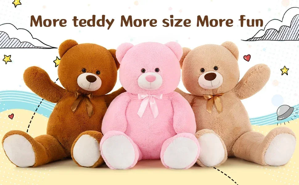 4ft Giant Teddy Bear Big Bear Stuffed Animals Large Teddy Bear Cute Bear Plush for Kids,Lovers