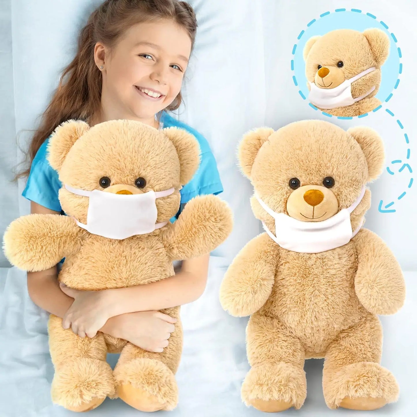 Get Well Soon Teddy Bear Stuffed Animal - Stuffed Bear Plush Toy, Get Well Soon Gifts for Kids Men Women After Surgery