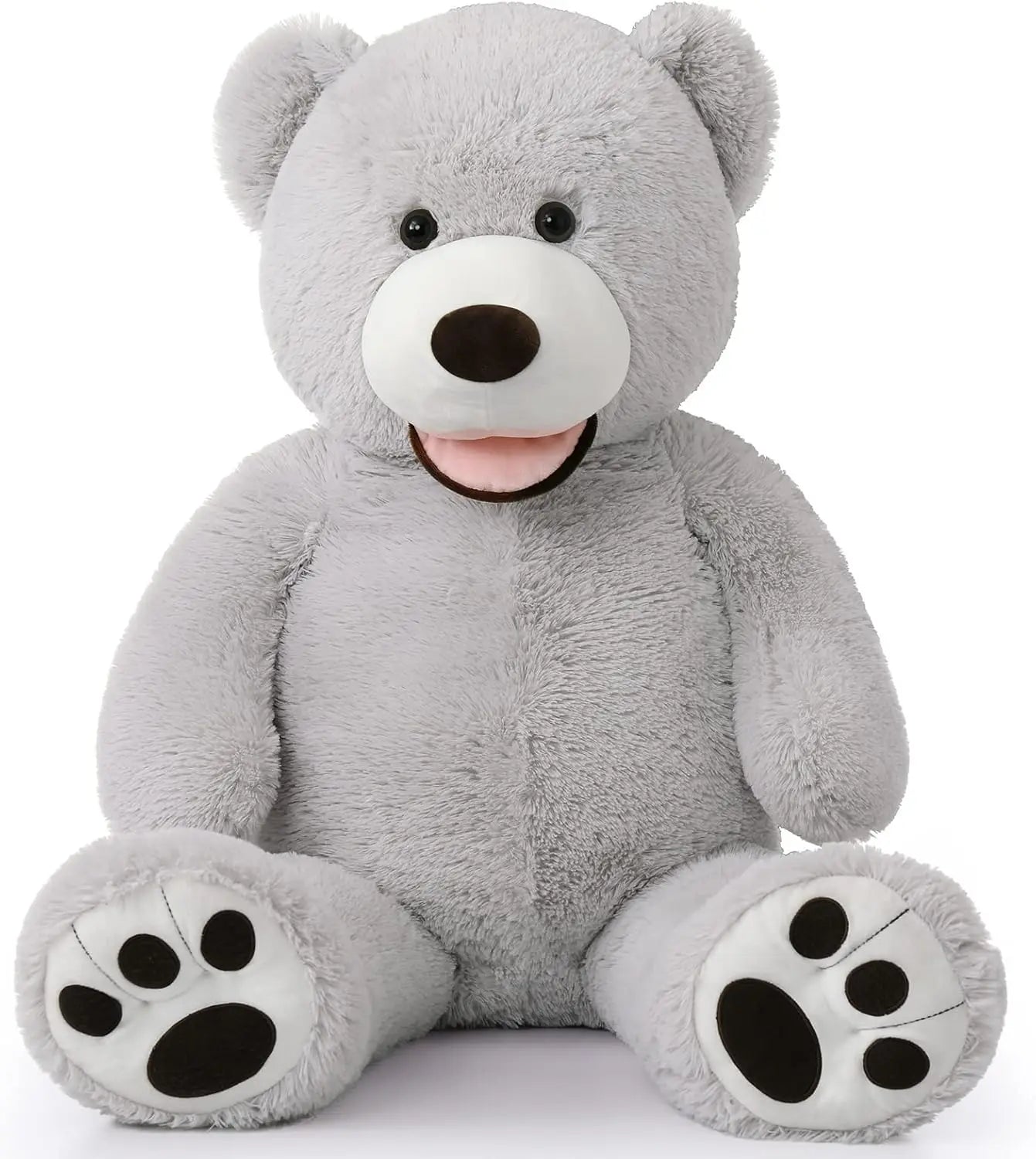 Giant Teddy Bear with Big Footprints Big Teddy Bear Plush Stuffed Animals (Gray, 39 inches)