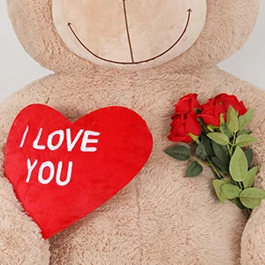 Giant Teddy Bear 6ft Stuffed Animals - “I Love You”Red Heart Jumbo Human Size Teddy Bear for Lovers, Valentine's Day