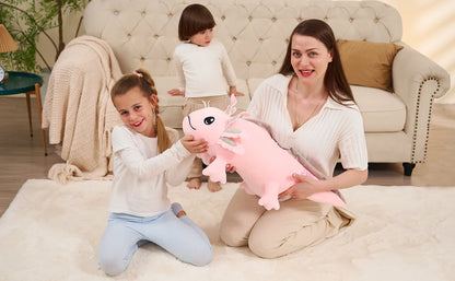 Weighted Axolotl Stuffed Animals, 4lbs Axolotl Plush Glow in The Dark Toys for Kids and Adults,31.5" Salamander Plush