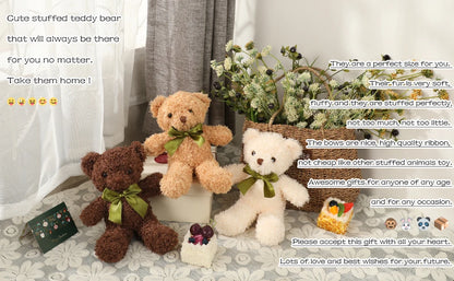 Cute Teddy Bear Stuffed Animal Soft Plush Bear Toy for Kids,as a Gift for Birthday/Christmas/Valentine's Day 9.8 inch