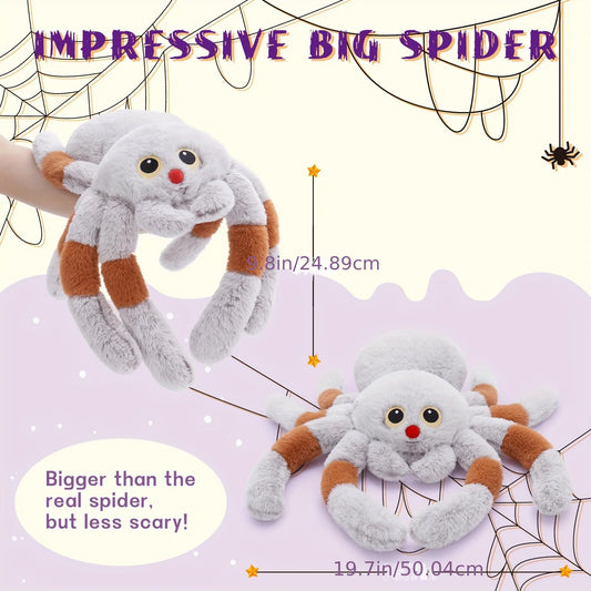 Spooktacular Giant Spider Plush - 20'' Soft and Cuddly Halloween Decor 🕷️