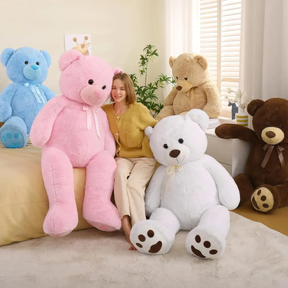 Giant Teddy Bear - 5 Feet Tall Pink Life Size Stuffed Animal with Footprints - Valentine's Day Gift