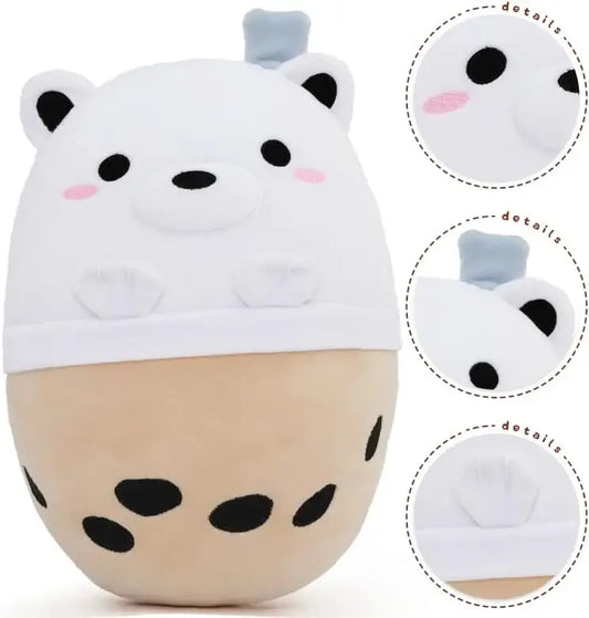 11.8" Boba Bear Plush Pillow Stuffed Animals - Soft Hug Hugging Pillow Gifts for Kids
