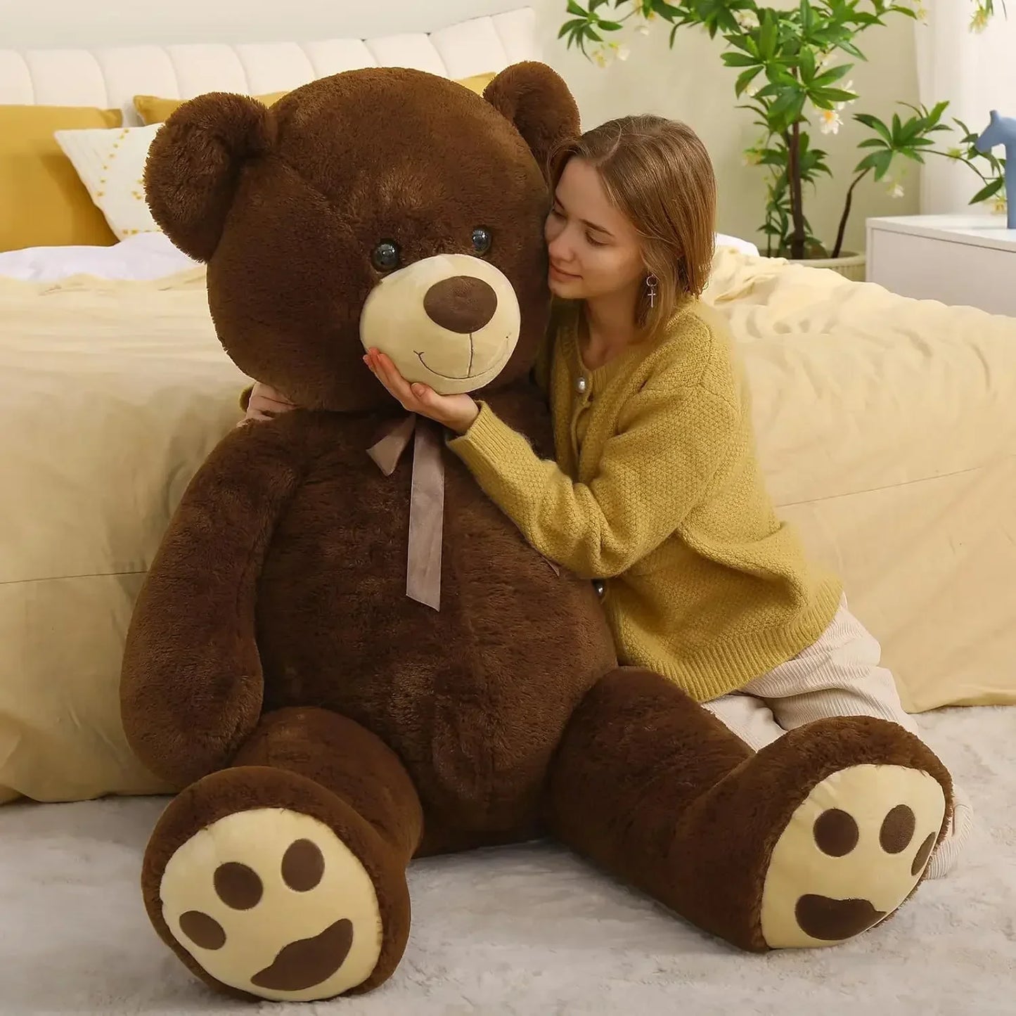 Teddy Bear 5ft, Fluffy Life Size Giant Stuffed Bear , Cute  Teddy Bear Plush Gift for Kids, Girlfriend, Boyfriend,