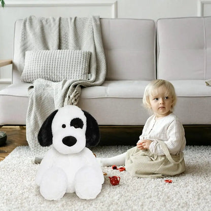 Soft Dog Stuffed Animal Large, Cute Stuffed Dog Plush Toy, Cuddle Dog Hugging Pillow for Kids, 20in, White, Black