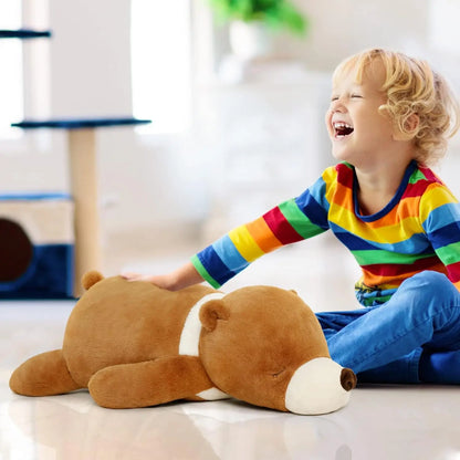 Brown Bear Stuffed Animals Body Pillows, Soft Bear Hugging Pillow Bear Plush, Cute Bear Sleeping Pillows for Kids, 28''