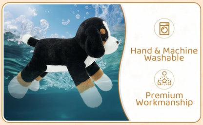 Snuggle Softie, Giant Bernese Mountain Dog Plush Toy, 25" - Soft Polyester Stuffed Animal in Deep Brown/White/Black