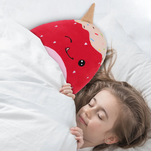 Strawberry Ice Cream Plush Toy 12inch Soft Strawberry Stuffed Animal Plush Pillow Squishy Doll Hugging Pillow for Kids