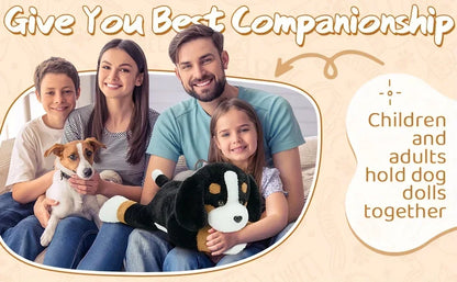 Snuggle Softie, Giant Bernese Mountain Dog Plush Toy, 25" - Soft Polyester Stuffed Animal in Deep Brown/White/Black