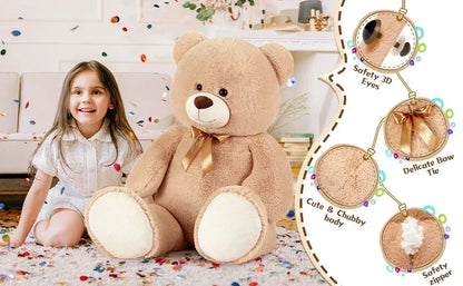 4ft Giant Teddy Bear Big Bear Stuffed Animals Large Teddy Bear Cute Bear Plush for Kids,Lovers