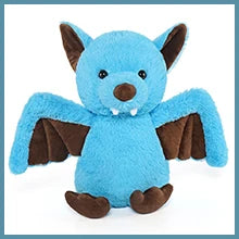 Blue Stuffed Bat Plush Toy - 14 Inches Goth Halloween Stuffed Animals - Soft Furry Gifts for Kids