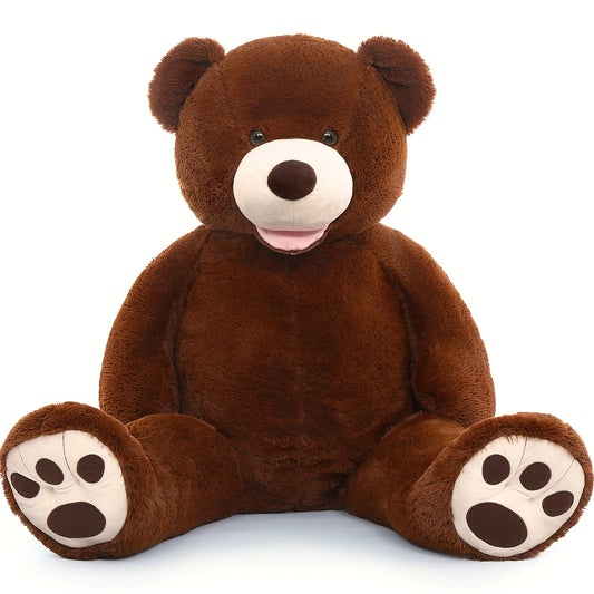 Giant 52" Dark Brown Teddy Bear Plush with Footprints - Perfect for Youngsters Showers, Youngsters' Rooms & Gifts