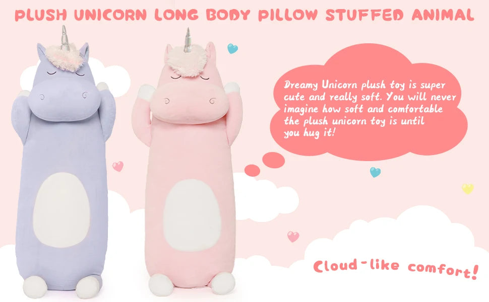 Big Unicorn Body Pillow, 36.2'' Soft Unicorn Pillow  for Christmas Birthday Valentine's Day,Pink