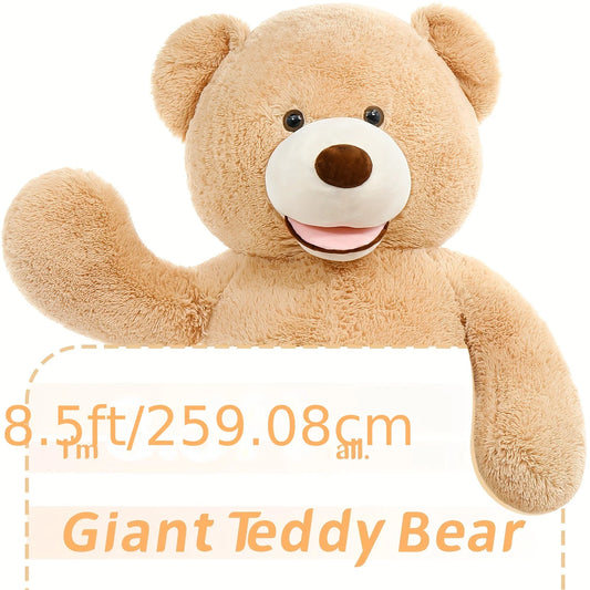 Giant 8.5ft Apricot Teddy Bear - Soft Polyester Plush Stuffed Animal, Perfect for Couples, Youngsters Showers & Valentine's Day