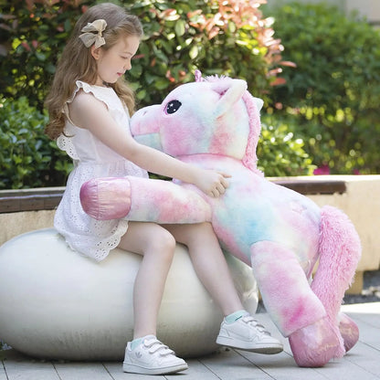 43in Giant Unicorn Plush Toys,Big Rainbow Pink Unicorn Stuffed Animals for Children,Great Unicorns Gifts for Girls