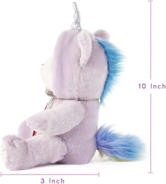 Unicorn Stuffed Animal, Cute Stuffed Unicorn Plush Toy for Girl Kids, Purple 10 inch